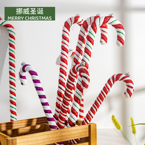 Christmas decorations red and white candy canes Christmas tree hanging accessories holiday dress pendants internet celebrity shooting props