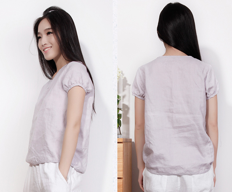 Mùa xuân và mùa thu mới của phụ nữ lỏng lẻo cotton và áo sơ mi dài tay giản dị áo gió văn học ao so mi nu