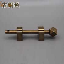 Antique brass straight copper lock latch Pure copper door lock latch Cabinet door plug rod Chinese hardware copper accessories plug