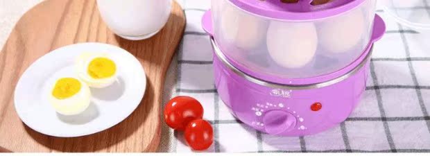 Sản phẩm mới cổ áo sắc nét thời gian gấp đôi nồi trứng tự động tắt mini hộ gia đình nhỏ hấp trứng - Nồi trứng nồi hấp 2 tầng