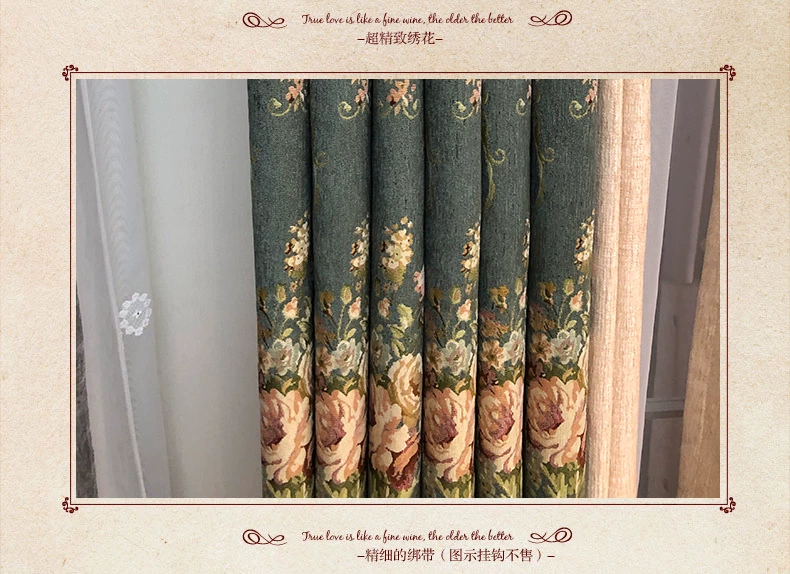 Phong cách châu âu phòng khách sang trọng chenille phòng ngủ ban công phòng khách bầu không khí sang trọng jacquard biệt thự rèm Dracula - Phụ kiện rèm cửa