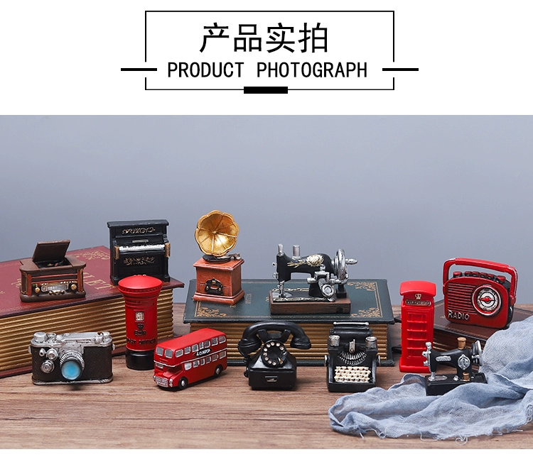 Retro hoài cổ lớn máy ảnh mô hình nhựa thủ công trang trí phòng nhỏ đồ trang trí máy tính để bàn trang trí