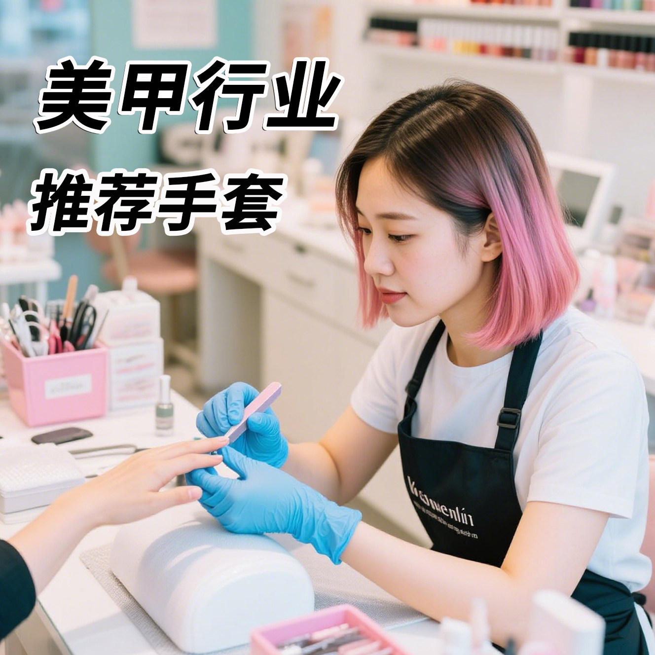 美甲行业一次性丁晴手套厨房食品耐用型丁腈橡胶清洁洗碗加长防水