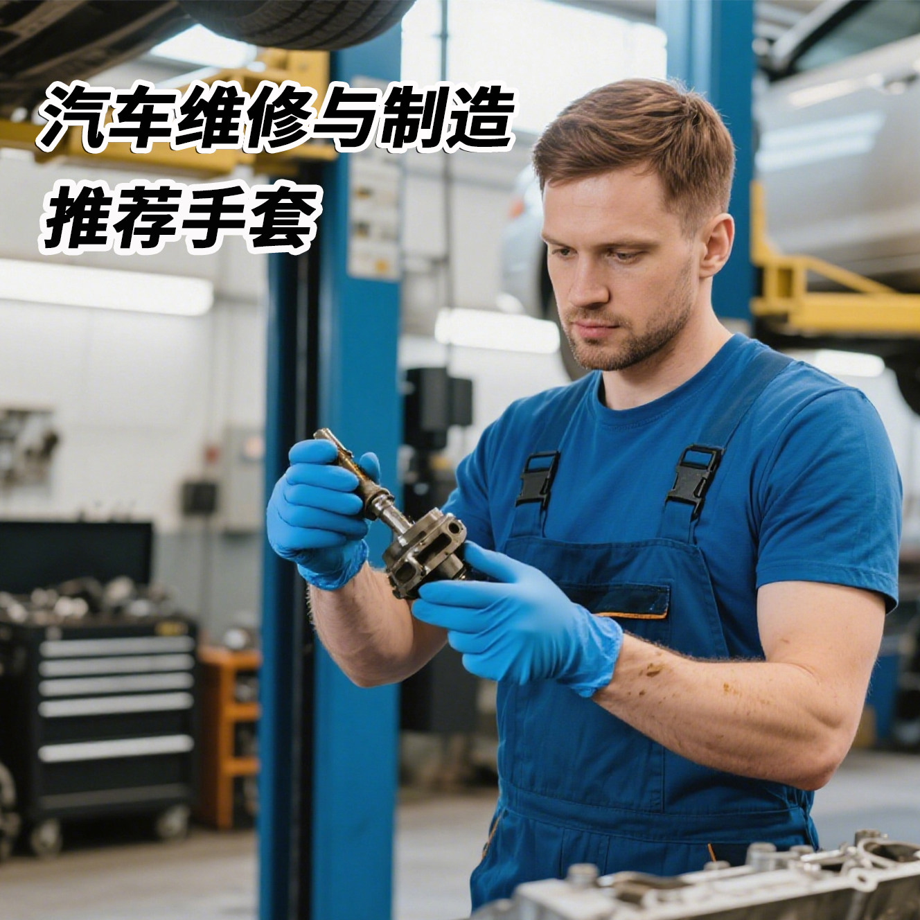 汽车维修与制造一次性丁腈防护手套加厚加长耐磨防油防割刺干活