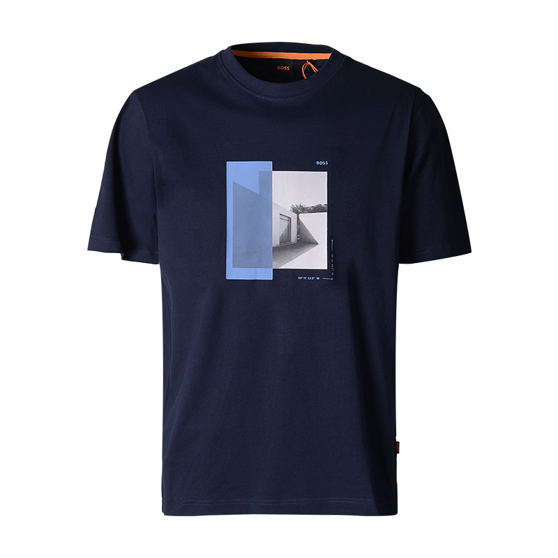 Hugo Boss Men's Casual Sports T-Shirt Printed Round Neck Outdoor Short-Sleeved Spring and Summer New Half-Sleeve
