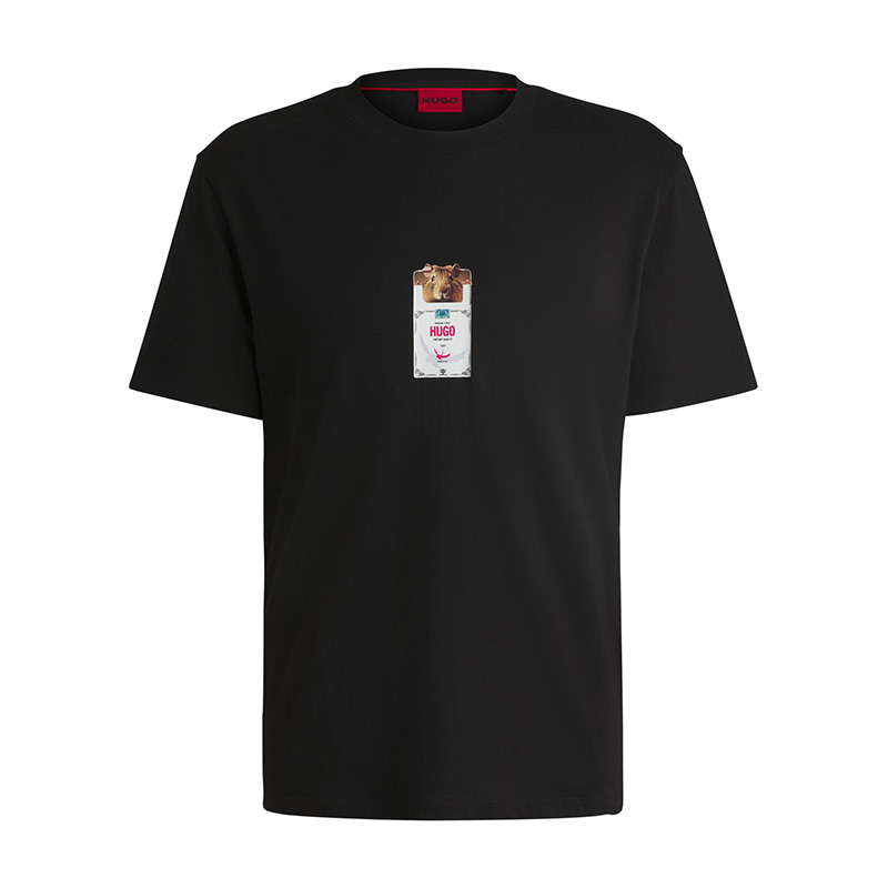 Hugo Boss Men's Summer New Short-Sleeved T-Shirt Black Casual Sports Round Neck Fashion Half-Sleeve Hugo Boss Men's Summer New Short-Sleeved T-Shirt Black Casual Sports Round Neck Fashion Half-Sleeve