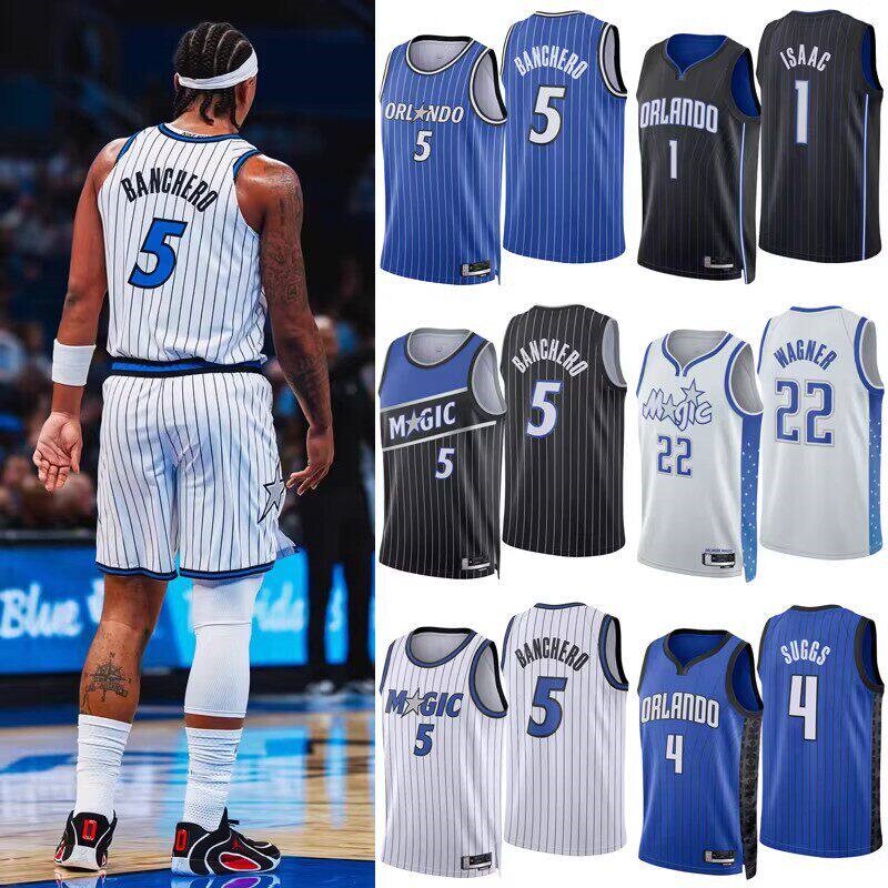 25-26 Summer Season Magic Team Jersey No. 5 Banchero No. 22 Wagner Isaac Heat Pressed Fan Edition Jersey and Pants
