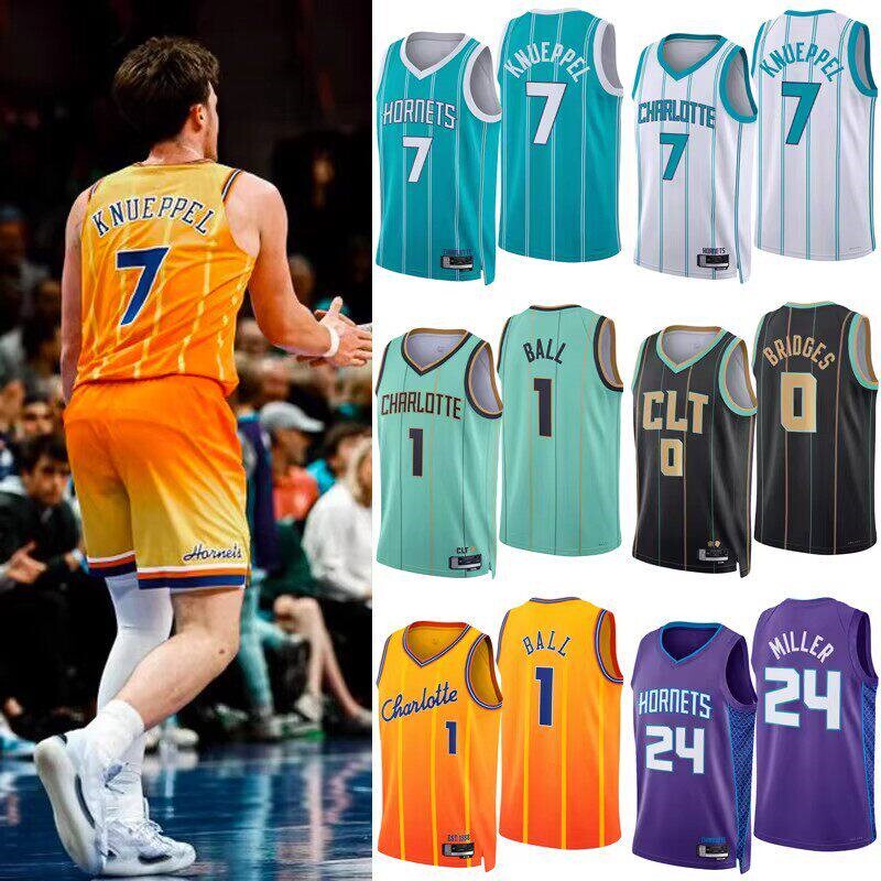 25-26 Summer Season Hornets Jersey No. 1 Ball No. 7 Kniepel 24m Le Hot Pressed Fan Edition Jersey Pants