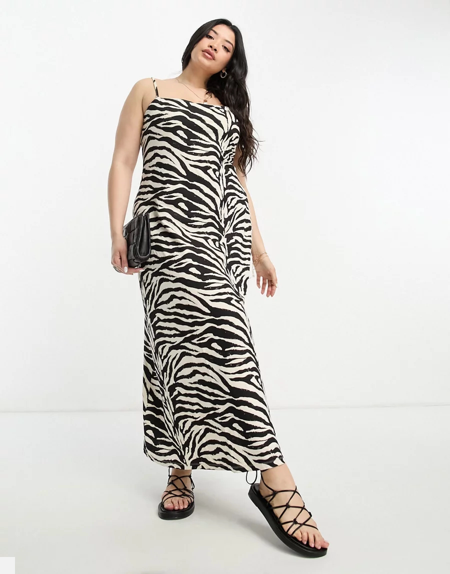 Straight Post UK 2023 new big code women's dress zebra printed harness with dress-long skirt-Taobao