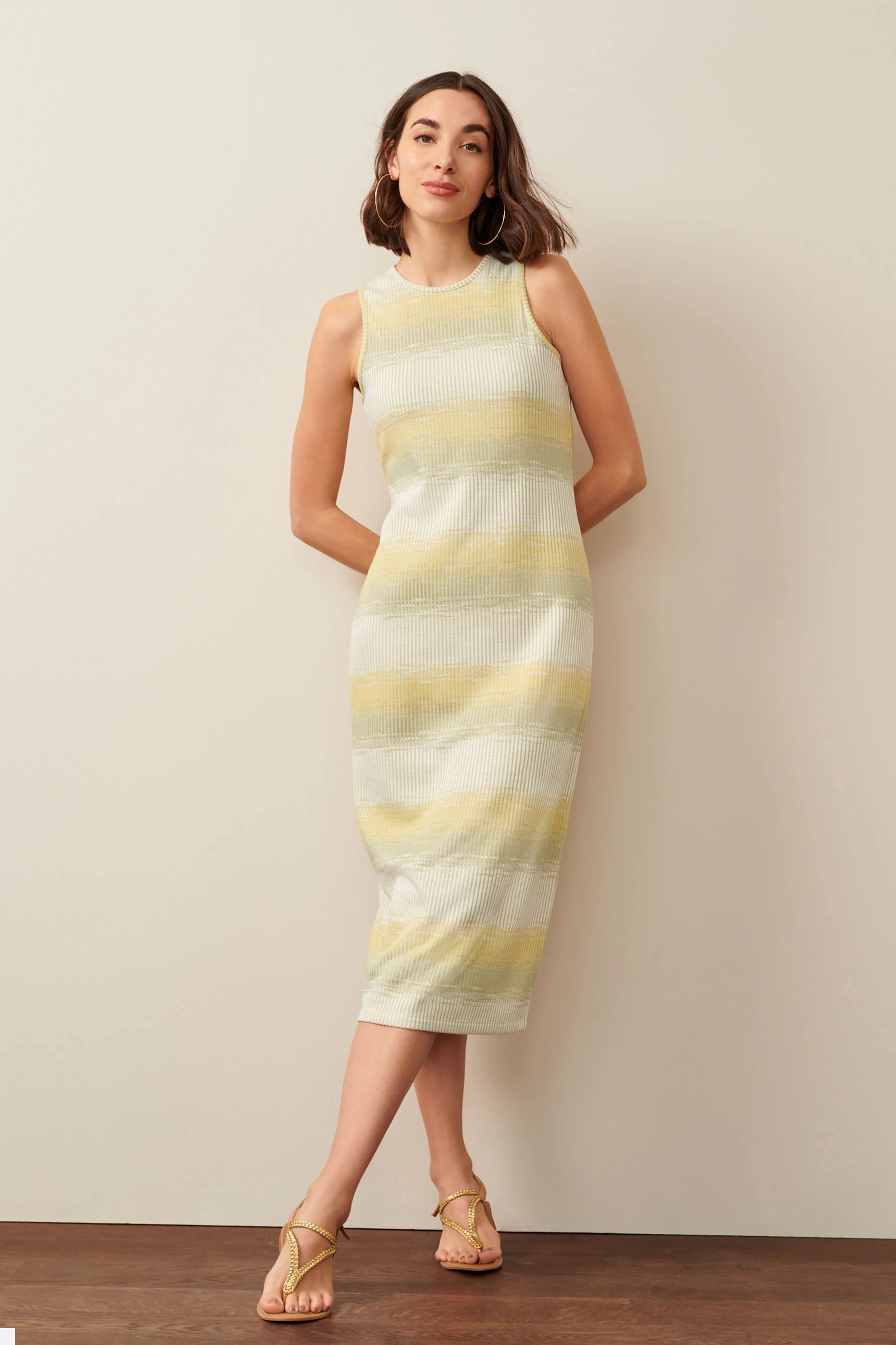 Straight Post UK 2023 new women's dress thread striped casual little fresh vest with dress-Taobao