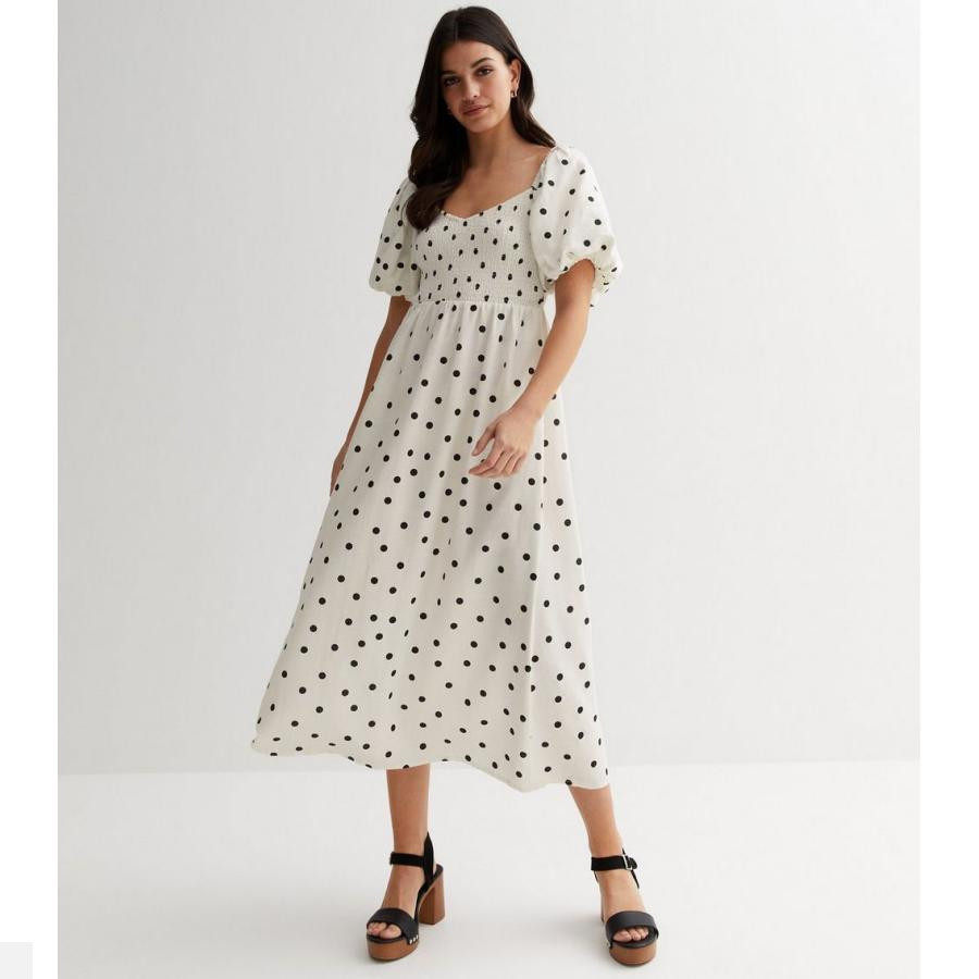 Straight Post UK 2023 new women's dress Poldot ladies wind short sleeves dress-Taobao