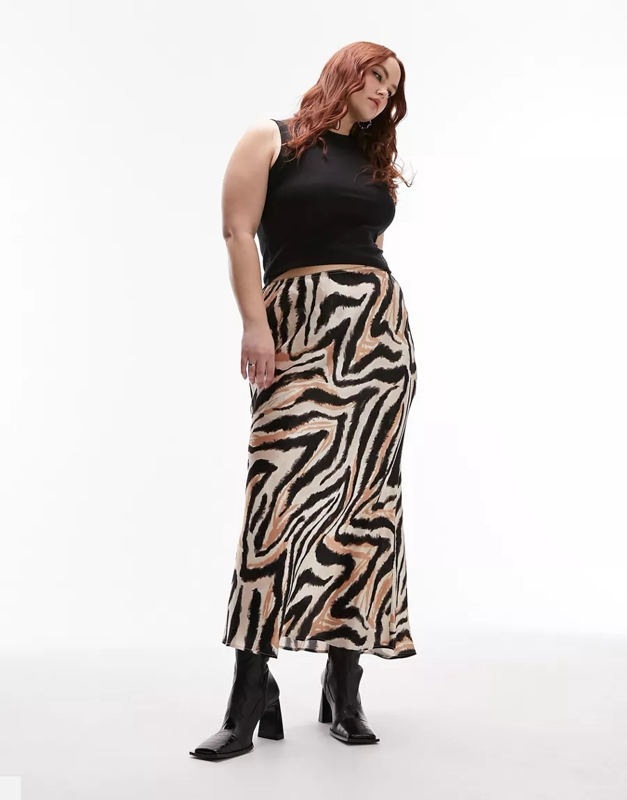 Direct mail UK 2023 new big code women dress personality liquid tiger tattooed half body dress long skirt-Taobao