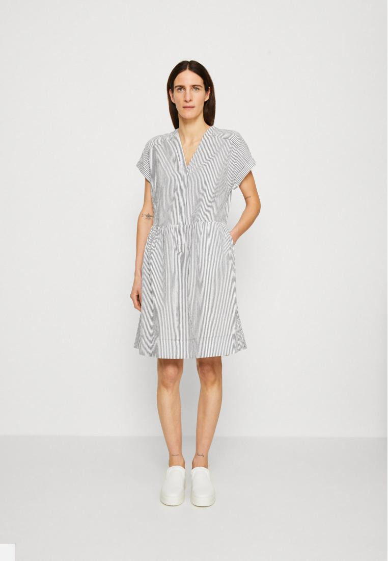 Direct mail UK 2023 new women's dress striped V collar casual short sleeve one-piece dress-Taobao