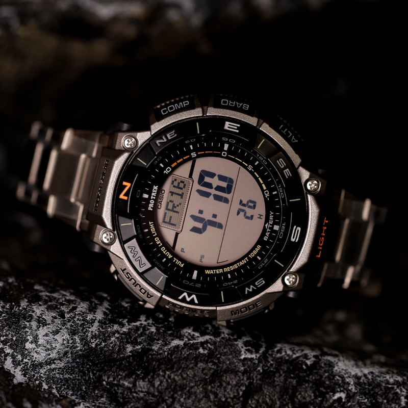 New Casio Protrek Outdoor Mountaineering Watch Sunrise and Sunset Titanium Solar Prg-340T-7