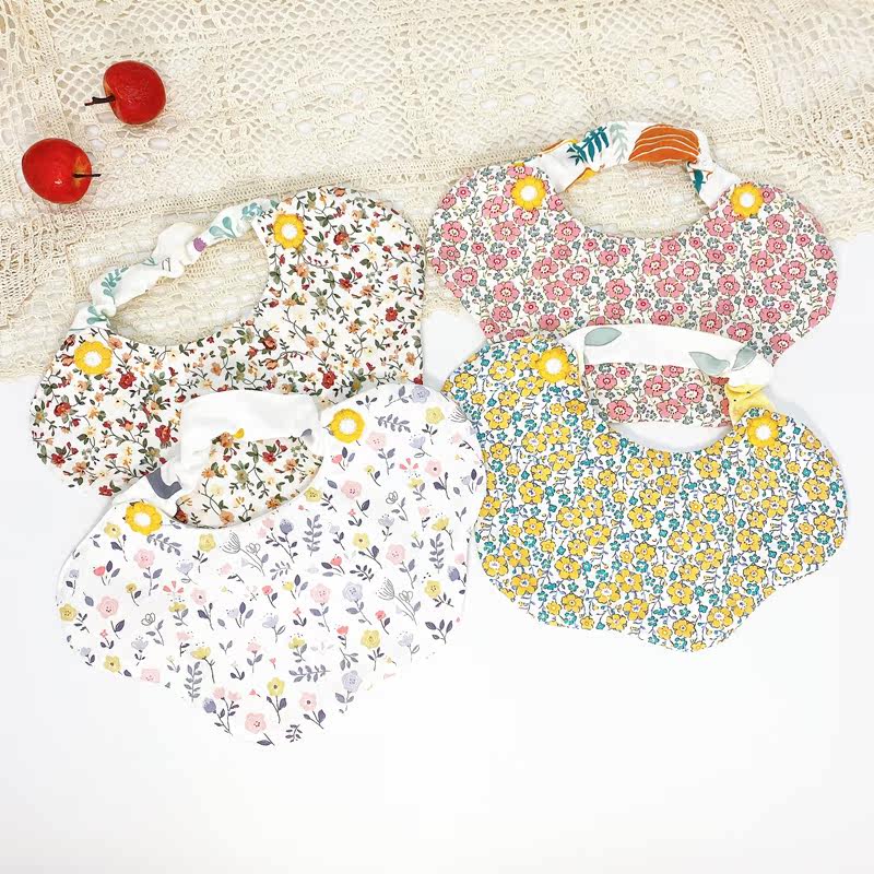 ins new spring and summer Korean edition baby saliva towel pure cotton soft small fresh newborn bib children's eating pocket
