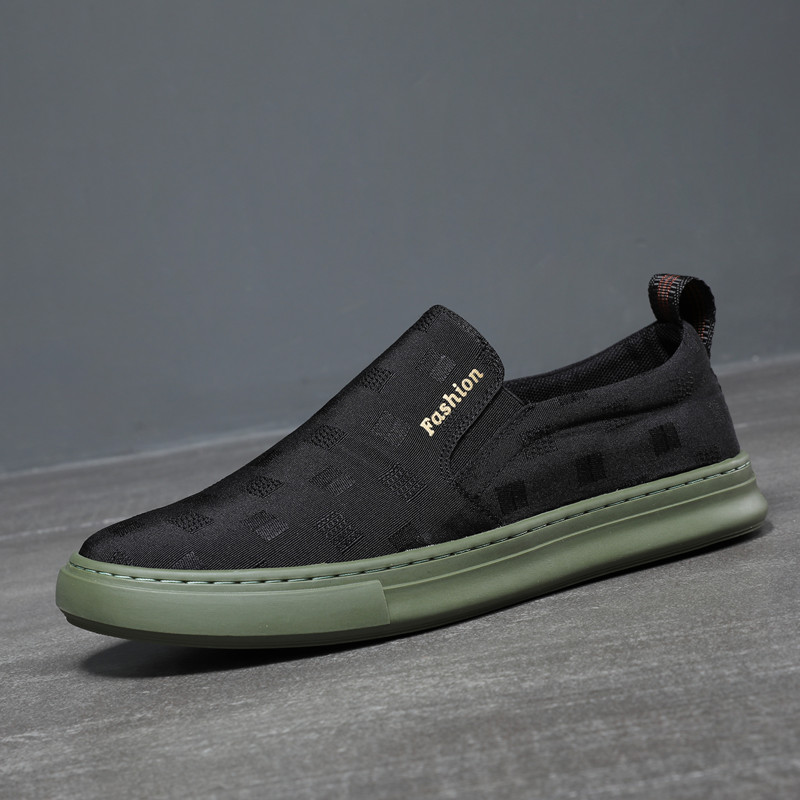 Men's shoes spring and summer canvas shoes men's casual slip-on lazy old Beijing cloth shoes all-match shoes men's trendy shoes skate shoes