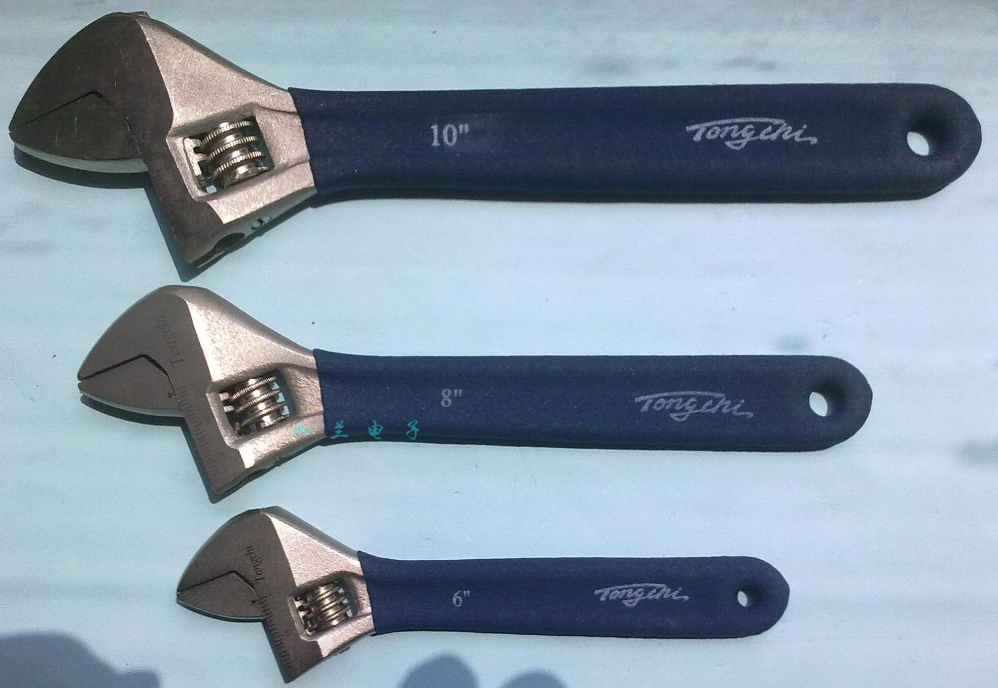 Tonchi tool steel 6-8-10-inch live wrench 150-200-250mm with rubber sleeve living wrench big and small