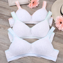 No steel ring girl underwear set cotton development period students simple thin bra set summer solid color