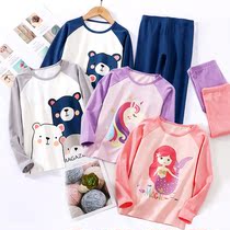 Childrens underwear suit pure cotton elastic home The Korean version of the men and womens baby autumn clothes and autumn pants close to the bottom autumn and winter