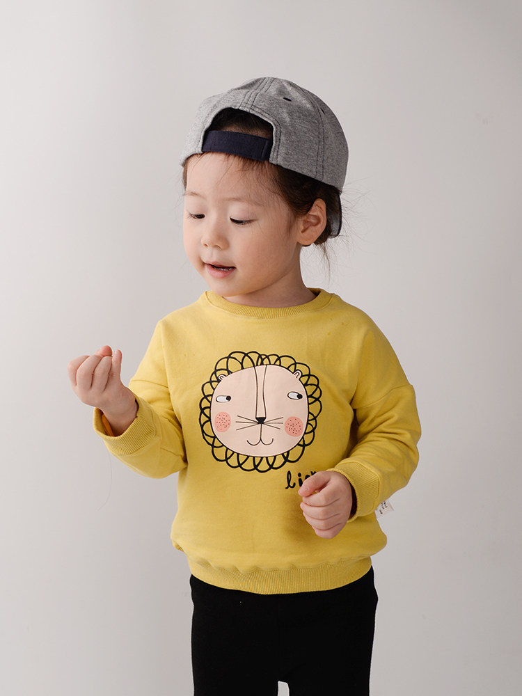 Boys' long-sleeved sweater pure cotton baby pullover top Korean style girls' casual autumn clothes foreign style jacket children's fashion