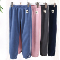 Childrens trousers rocking grain suede pants 2021 winter new gush thickened cotton pants boy pants girl thick sports pants