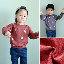 Childrens clothing pure cotton cover head round neckline blouses 2021 new CUHK children autumn clothes long sleeves cartoon foreign air necropolis