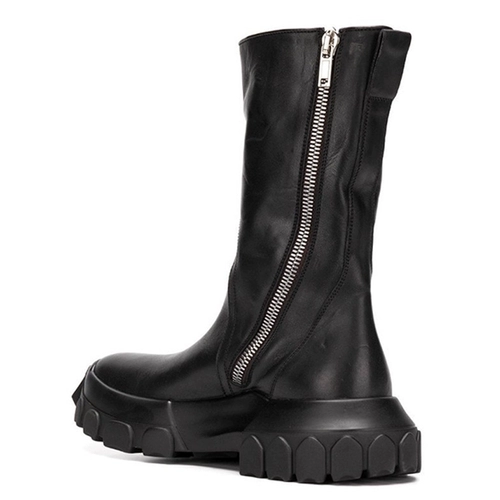 Martens, высокие высокие сапоги в английском стиле с молнией на платформе, в британском стиле, из натуральной кожи, европейский стиль, средней длины