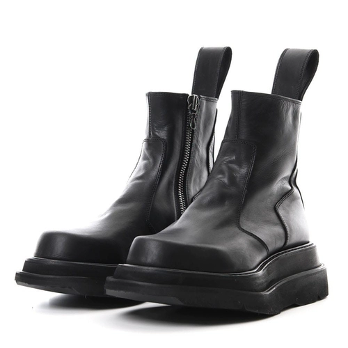 Martens, модные высокие короткие сапоги с молнией, из натуральной кожи