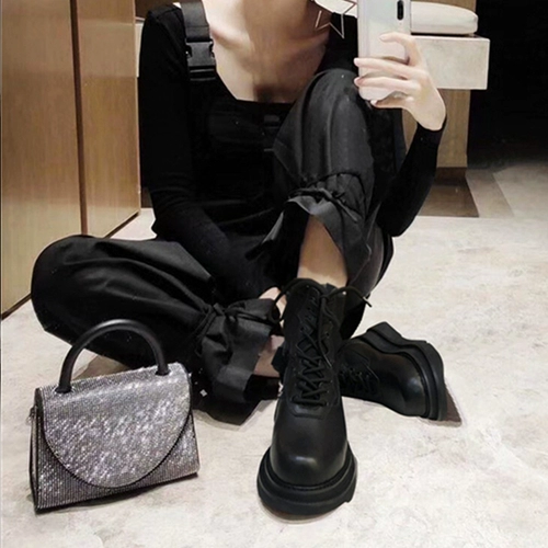 Martens, модные высокие короткие сапоги с молнией, из натуральной кожи