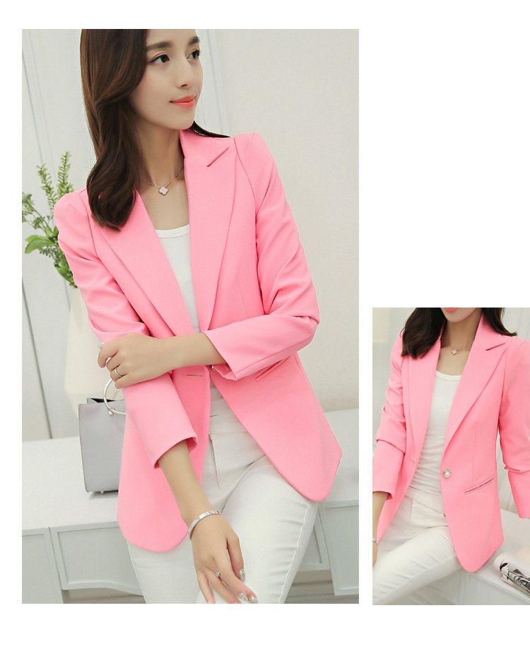 Mushroom Street Mới mùa xuân và mùa thu Phụ nữ Slim Suit nhỏ mỏng Tay áo dài Màu rắn OL Business Mặc Top Suit Jacket áo vest nữ hàng hiệu