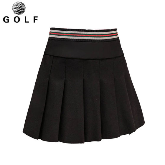 Golf women's clothing shorts skirt women's autumn and winter versatile outer wear mid-high waist pleated skirt college style anti-exposure