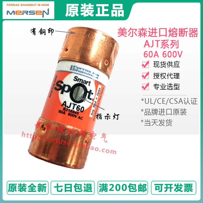Ferraz Amp-Trap Fuse AJT50 50A AJT60 60A 600V MERSEN Insurance Tube