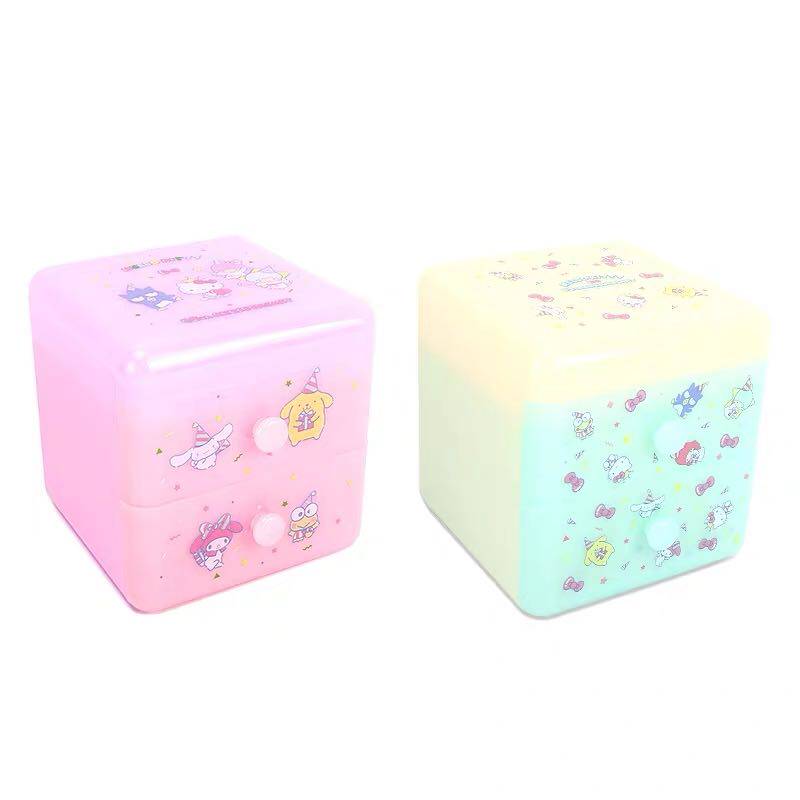 miniso name Genesis Three Literns Desktop Lifting Lid Drawer-style Suitcases Cute Girl jade Gui Dog's first decorated box