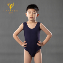 Tianyi childrens boys basic vest gymnastics tight one-piece suit Dance art school training class suit Ballet suit