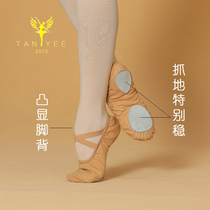 Tianyi ballet practice soft shoes Professional dance examination non-slip cat paw childrens cotton camel canvas soft-soled shoes