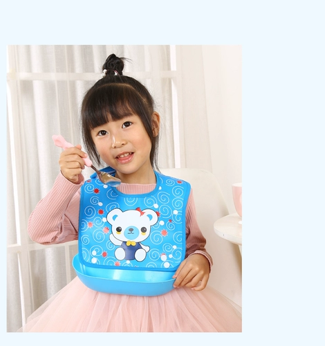 Съемный детский водонепроницаемый большой нагрудник для еды для раннего возраста, с карманом