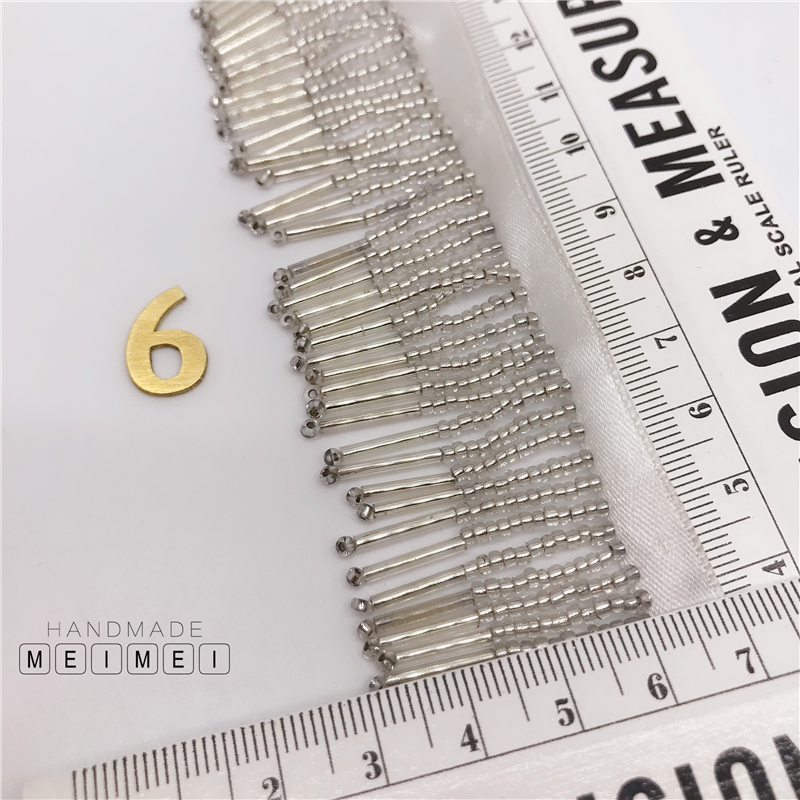 Phụ kiện hạt treo tai tua rua màu đen và trắng sườn quần áo phụ kiện mũ nón DIY công việc nặng ren 4CM12 nhân dân tệ 0,5 m - Phụ kiện tóc đồ cột tóc
