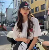 Маленькая лиса корейская покупка шляпа MLB Soft Top Ny Love Side Little Bear Side Love La маленькая лейбл бейсболка