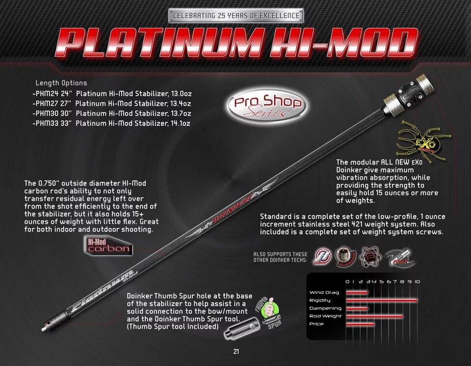 DOINKER PLATINUM HI-MOD Balance Bar Donic Hero Size PLATINUM Balance Bar