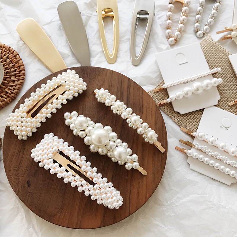 2019 mới clip đỏ net Hàn Quốc ins net đỏ ngọc trai kẹp tóc kẹp tóc nữ từ clip cắt đầu clip phụ kiện tóc - Phụ kiện tóc trâm cài tóc cổ trang