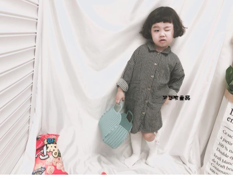 Quần áo xuân hè 2019 phiên bản Hàn Quốc áo dài sọc quá khổ Người hâm mộ văn học cha mẹ trẻ em mặc quần áo trẻ em Hàn Quốc - Áo sơ mi sơ mi nam cotton đẹp