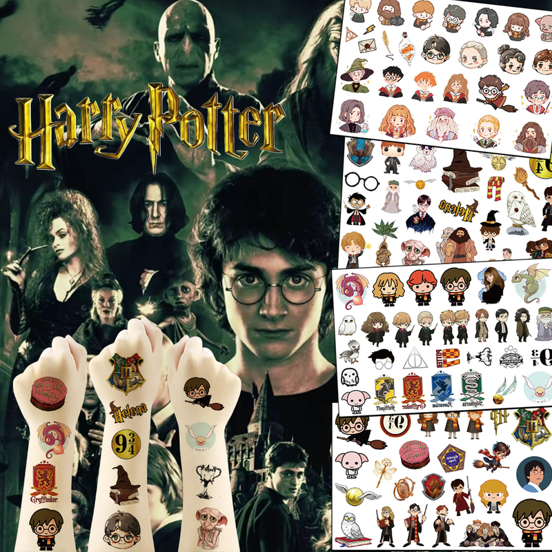 Pack of Four New Harry Potter Tattoo Stickers for Children's Parties, Party Favors, Cross-Border Amazon