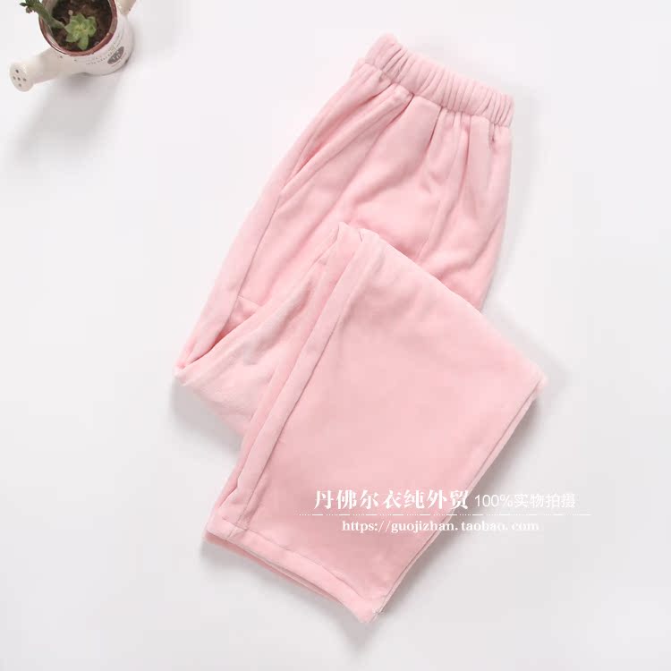 Mùa thu và mùa đông đồ ngủ flannel nam và nữ đảo nhung dày kích thước lớn quần vài đôi san hô nhung lỏng ấm nhà quần quần mặc nhà đẹp