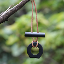 Savage bushcraft outdoor camping magnesium fire stick cowhide rope necklace ignition stick survival fire Flint
