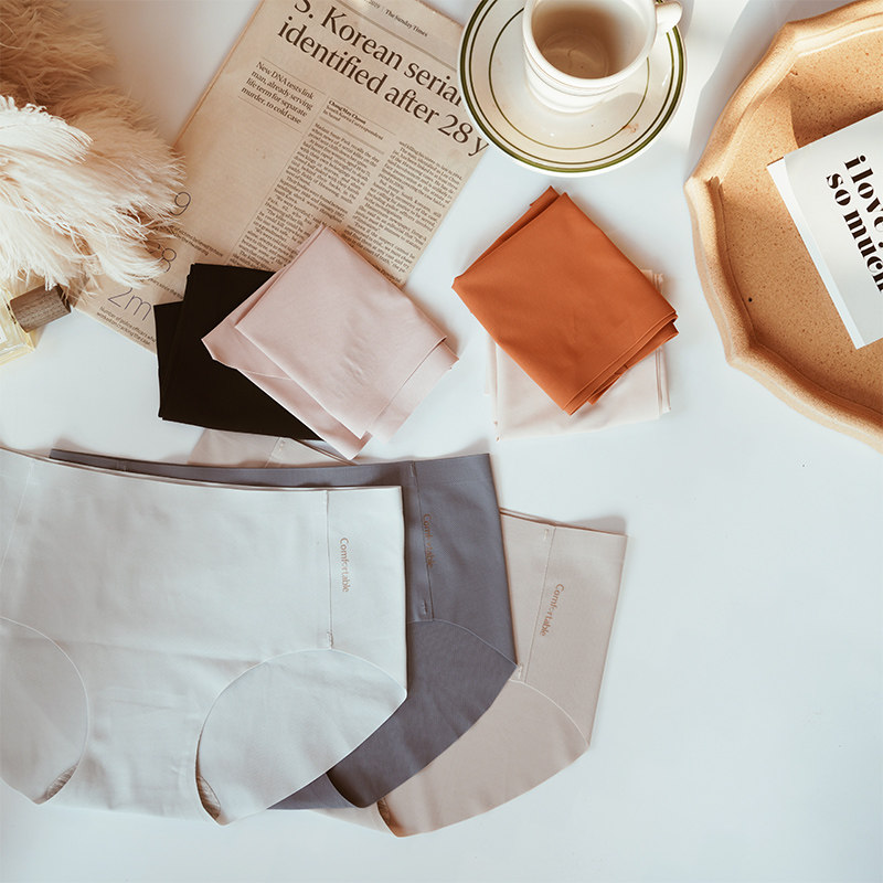 Breathable ice wire fitness pants without trace in cotton crotch peach hips sexy simple one slice of pants