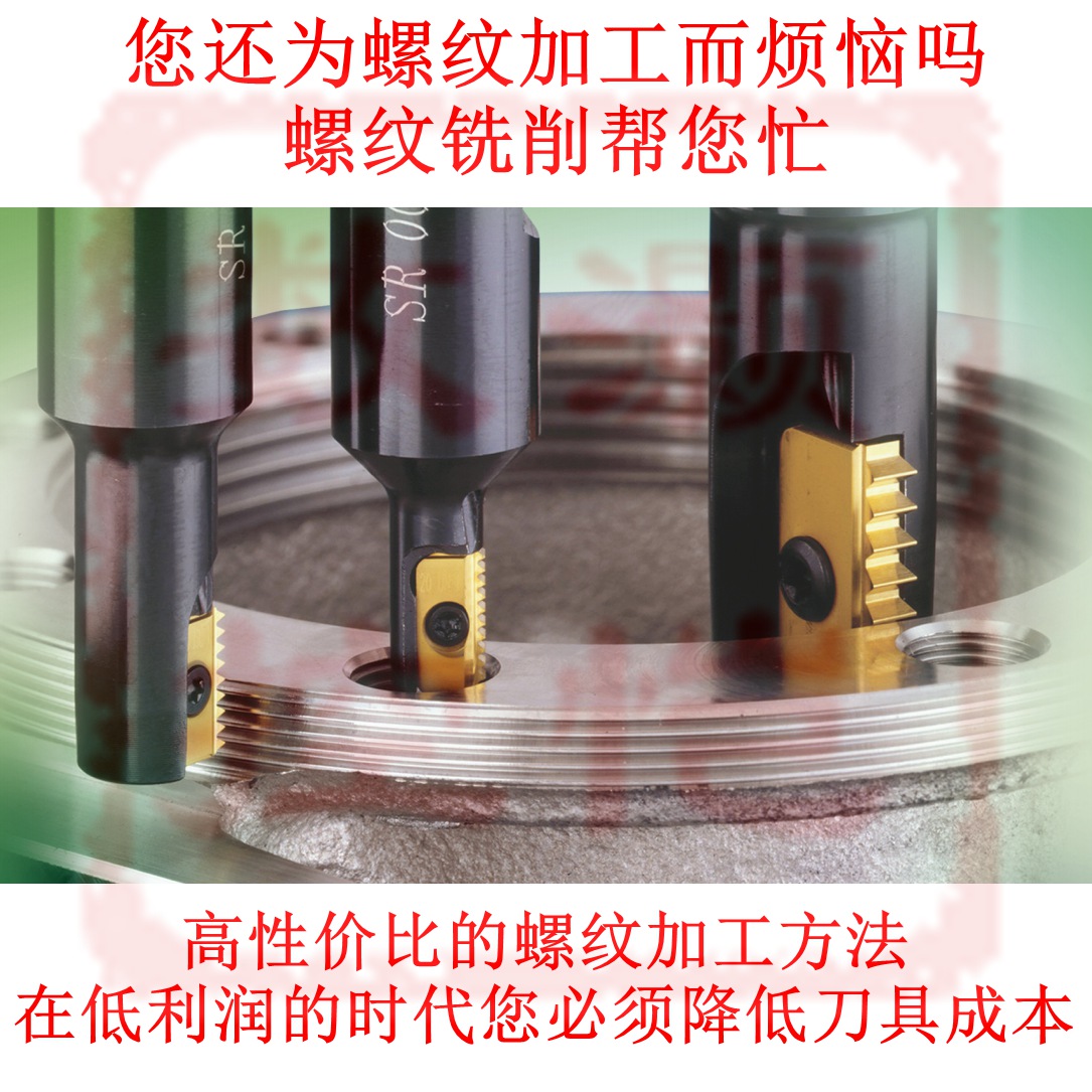 Replaceable blade threaded milling cutter replaces the machine with screw tapping screw tap with large threaded hole machining thread efficient milling