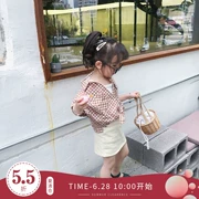 Quần áo trẻ em Sán Đầu 2019 hè mới phiên bản Hàn Quốc của bé gái kẻ sọc sơ mi lỏng thời trang áo khoác nước ngoài - Áo sơ mi