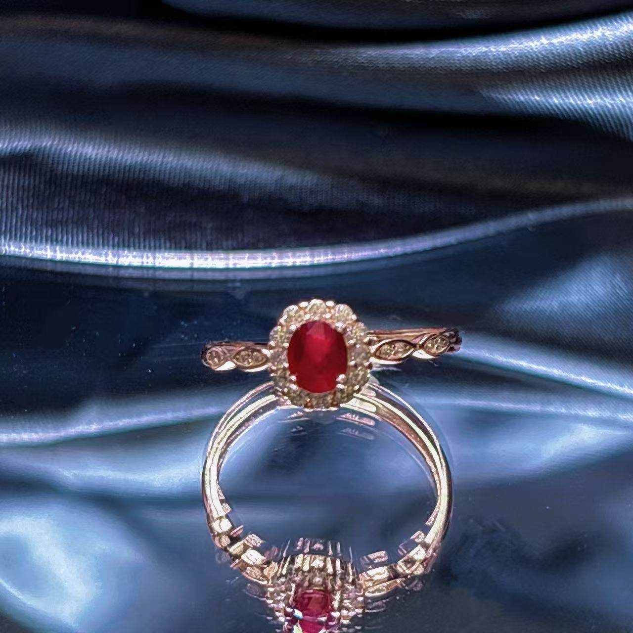Natural pigeon blood red ruby ring