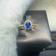 Natural royal blue sapphire Princess Diana style ring 4×5 925 silver finely inlaid natural colored gemstone jewelry