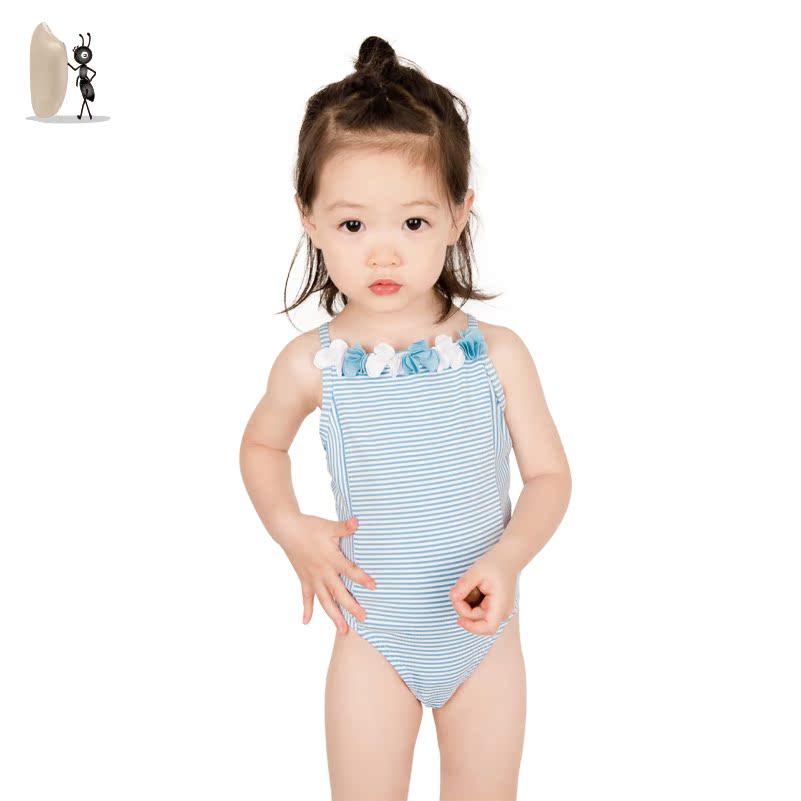 Ins ملابس السباحة الطفل Sago الحب الحشرات الصغيرة الفتيات ملابس الأطفال الإناث 1-3 سنوات من العمر الأطفال ملابس الطفل الإناث سنة واحدة من العمر